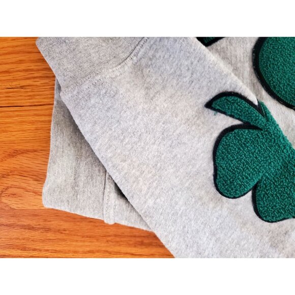 Filthy Wealth Gray Hoodie Green Shamrock Appliqué & "Bae" Script Embroidery XL - Picture 3 of 13